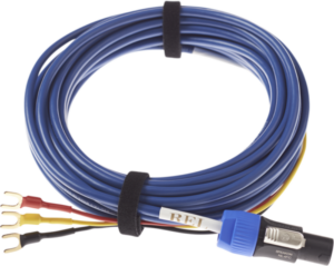 REL 3-aderige Speakon Baseline Blue high end subwooferkabel - CU koper voor high-level ingang vanaf 3,0 meter