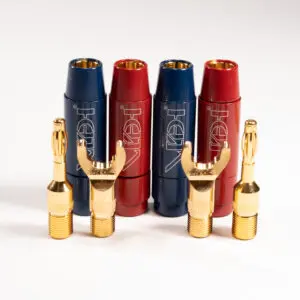 Van den Hul BERRI BUS Spade + banaanplug als 4,5mm, 6,5mm, 8,3mmm 10mm of 13mm Ø kabelentree