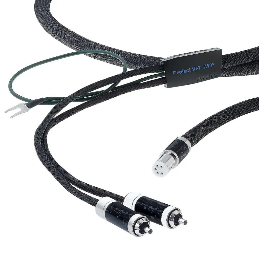 Furutech Project V1-T Tonearm cable silver hybrid Phono kabel 5-pins DIN naar 2 x RCA 1,2 meter