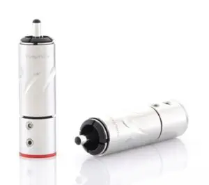 FURUTECH FT-111 (R) Rhodium plated 24k RCA Ø10,0mm RCA connector tot Ø10mm per set 4 stuks