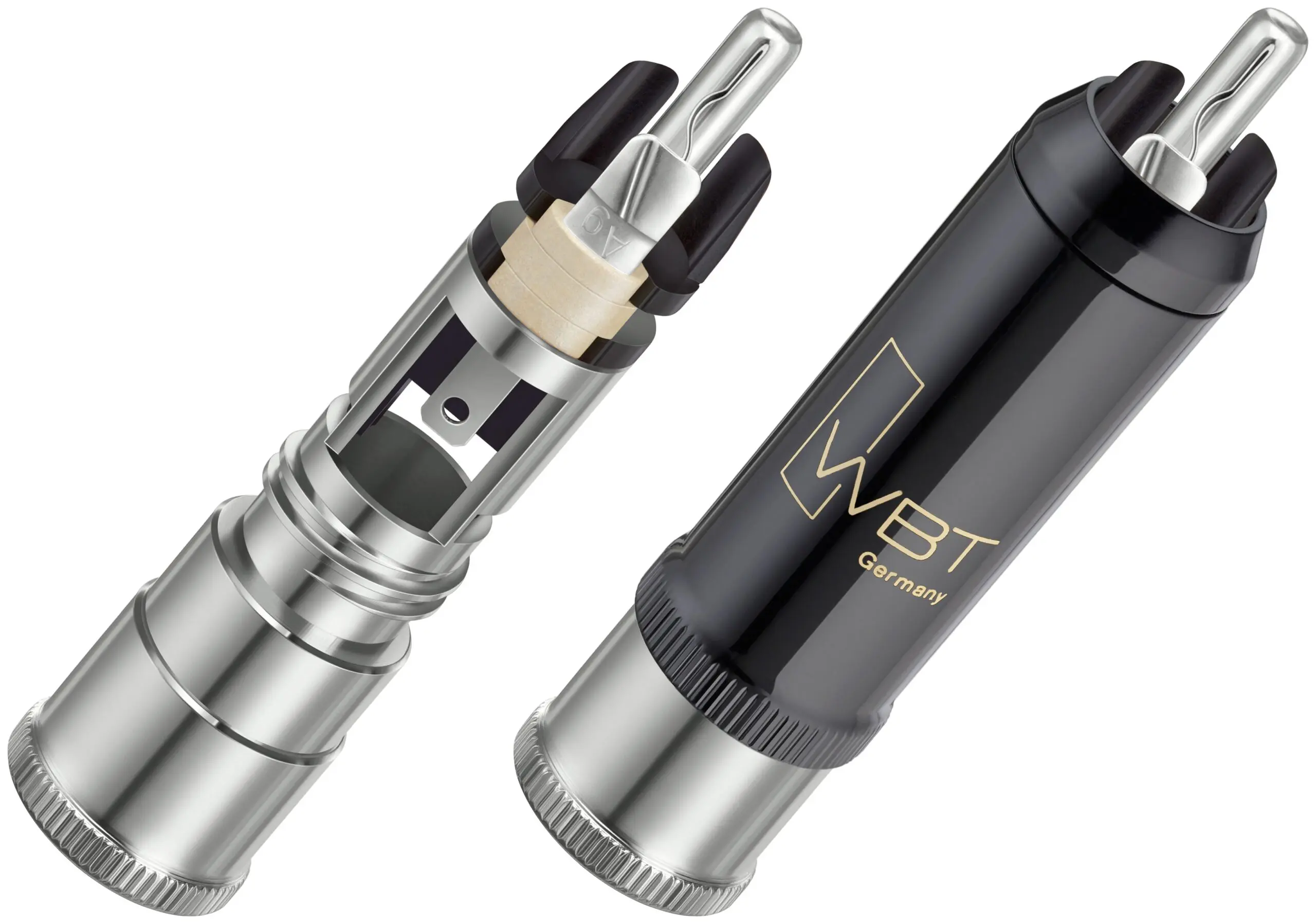 WBT-0152 AG (zilver) Nextgen Topline RCA-connector 75 Ohm tot Ø10,8mm per 4 stuks in showcase - Afbeelding 3
