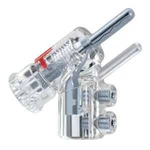 WBT-0610 AG (zilver) - Safety-pin banaanplug max. 10 mm² 7 AWG per 4 stuks in showcase