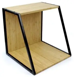 NorStone Vinyl LP Case zwart metaal met bamboo 345 x 345 x 330 mm (W x H x D) per stuk