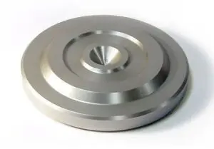 Cold Ray Spike protector 1 LARGE high end onderlegringen voor betere resonantiecontrole 64 mm x 10 mm uitgevoerd in zilver per set 4 stuks