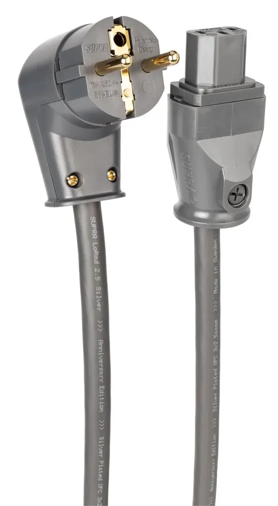 Supra LoRad 2.5 SPC afgeschermde voedingskabel 3 x 2,5 mm2 AWG 13 verzilverd koper als IEC C13-10A of C19-16A vanaf 1,0 meter