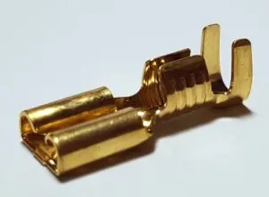 WBT 0655 Platte opsteek kabelschoen verguld koper 6,3mm per 4 stuks