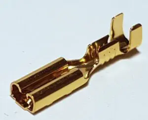 WBT 0657 Platte opsteek kabelschoen verguld koper 2,8mm per 4 stuks