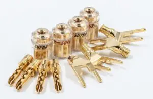 Supra CombiCon KIT M6 verwisselbare Banaanpluggen + Spades + body gold-plated tot 6 mm² schroefmontage per set