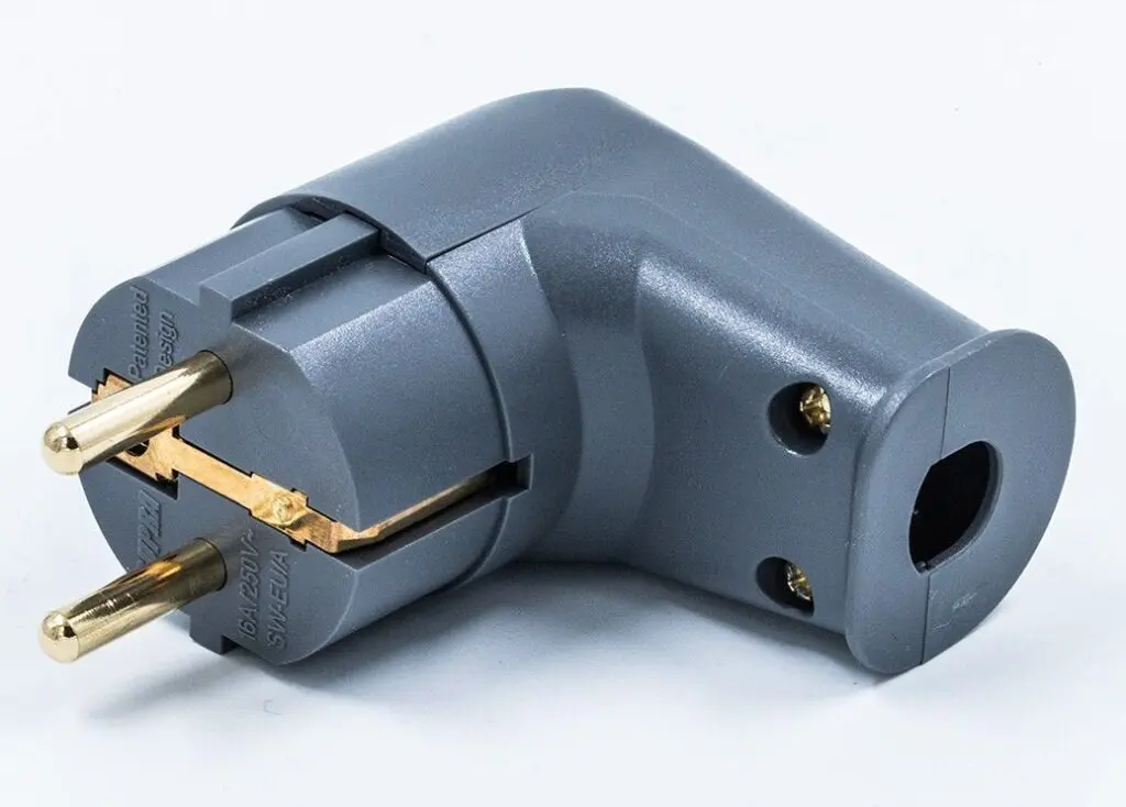 Supra SW-EU/A Male 24K Gold-plated OFC - schuko haakse netstekker 10A  tot Ø11,5mm AWG 11