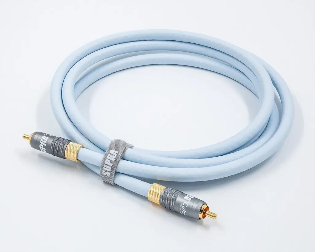 Supra Trico S/PDIF - 75 Ohm digitale 1RCA naar 1RCA coaxiale interconnect verzilverd OFC koperen geleiders single vanaf 1,0 meter