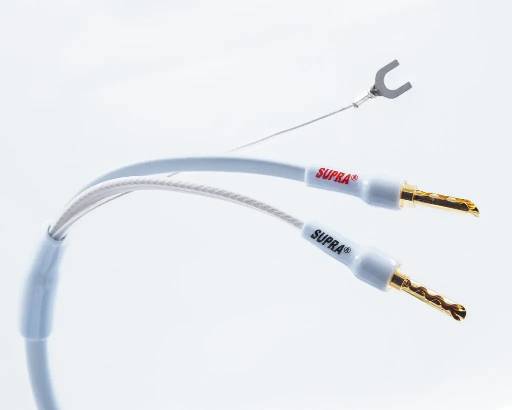 Supra PLY 2x3.4/S Combicon afgeschermde luidsprekerkabel single-wire 2 x 3,4 mm2 AWG12 inclusief verwisselbare banaanpluggen + spades stereoset 2 stuks vanaf 2,0 meter