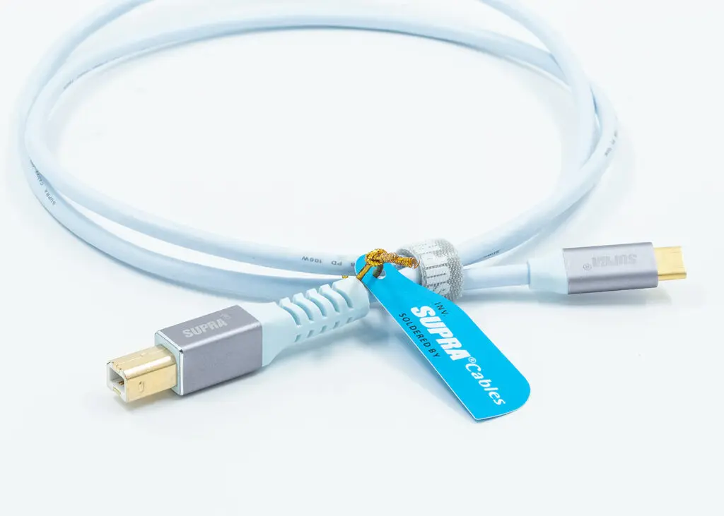 Supra USB 2.0 C-B Blue high speed 480 Mbps vergulde connectoren vanaf 1,0 meter