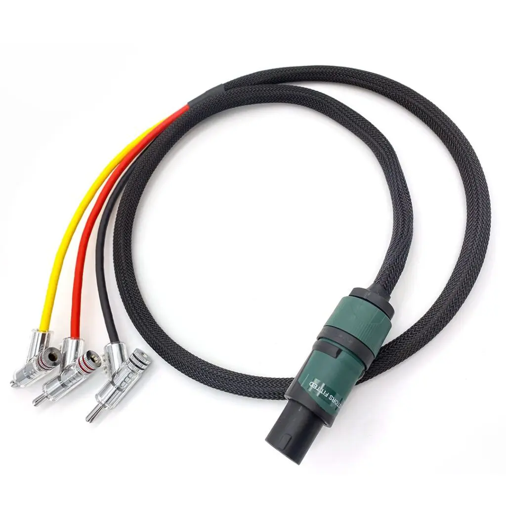 Chord Company Shawline Speakon REL 3-aderige subwooferkabel verzilverd koper AWG 14 voor high-level ingang vanaf 2,0 meter