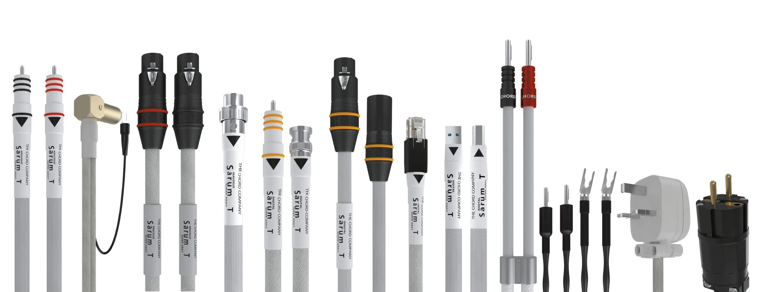 Chord Company Sarum T bi-wire speakerlinks / jumper Spade to Banana 28 cm OFC met verzilverde OFC geleiders AWG12 per set 4 stuks - Afbeelding 3