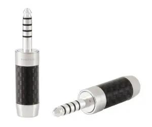 Furutech CF-7445 Rhodium hoofdtelefoon-connector met uit 1 stuk gefreesde 4.4 mm TRRRS geleider per stuk
