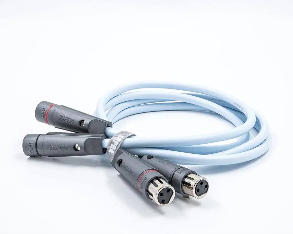 Supra EFF-IXLR Audio gebalanceerde XLR interlink verzilverde geleiders 1x3x0.46mm2 AWG 21 met hoogwaardige vergulde 24K Swift connectoren stereoset 2 stuks vanaf 1,0 meter