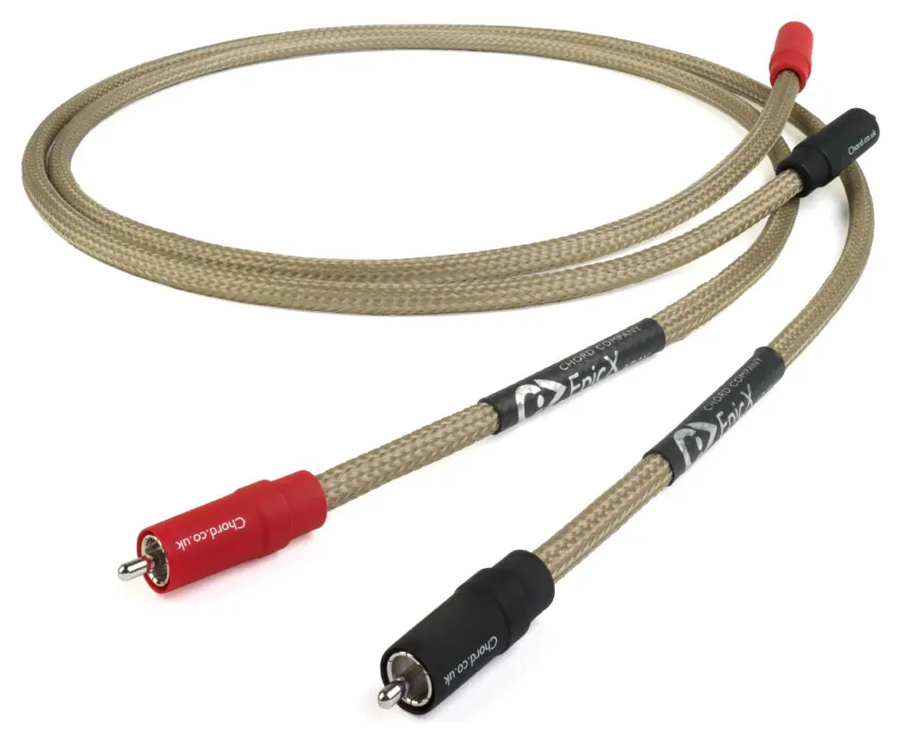Chord Company Epic X Aray Analoque TT Fly Lead RCA of DIN phono-kabel verzilverd koper vanaf 1,2 meter