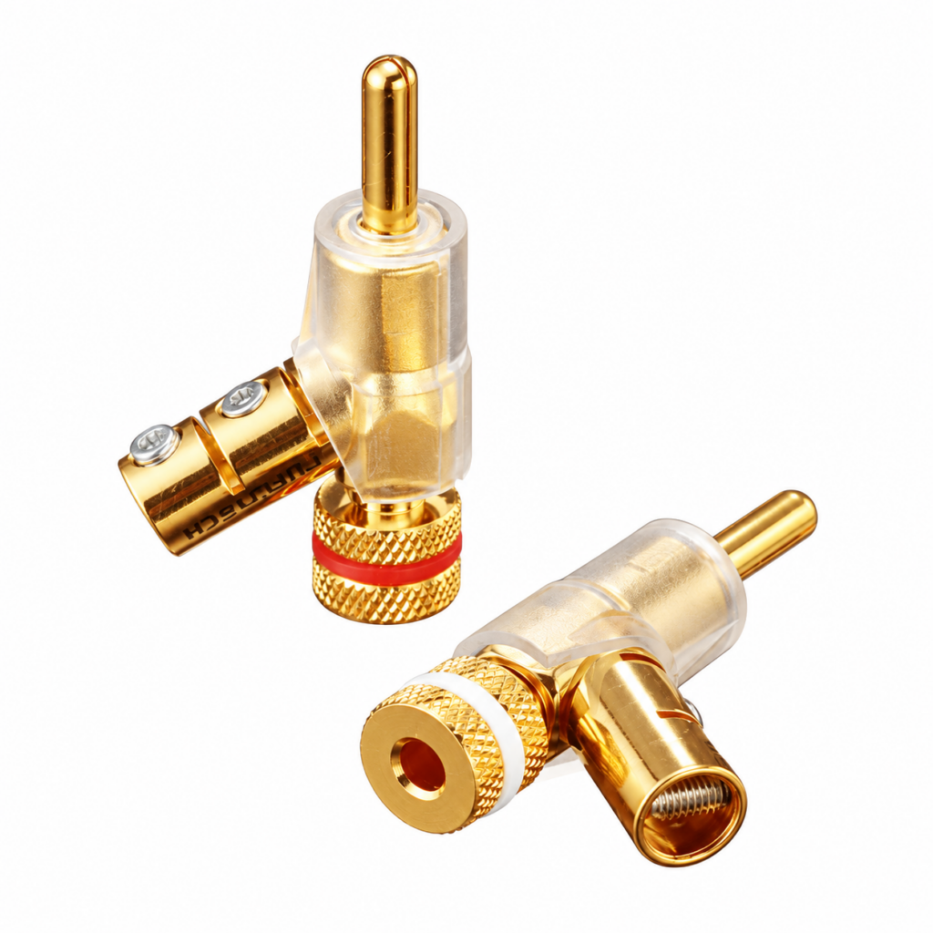 Furutech FP-202 Gold | Banaanplug | 24k gold-plated | Uitzetbare contactpin | Tot Ø 5,5 mm | Set 4 stuks