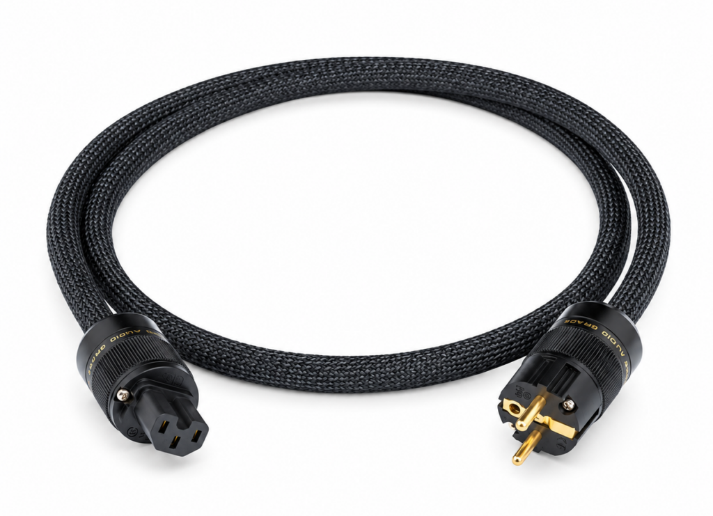 NorStone Arran Power | afgeschermde voedingskabel | 3 × 2,5 mm² OFC-koper | vergulde connectoren | IEC C15-10A