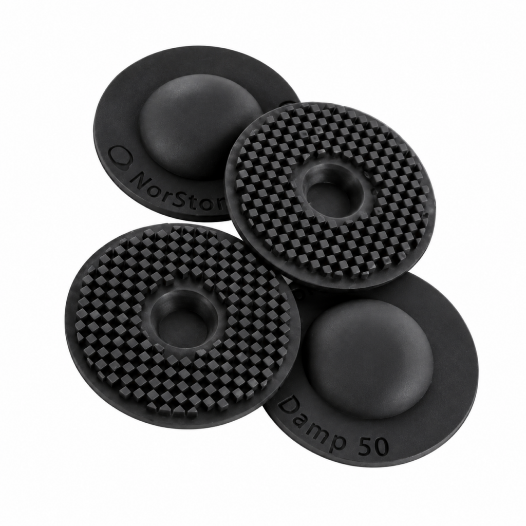 NorStone Damp 50 | trillingsdempers / ontkoppelaars | siliconenrubber | Ø 50 × 12 mm | tot 50 kg per set | set 4 stuks