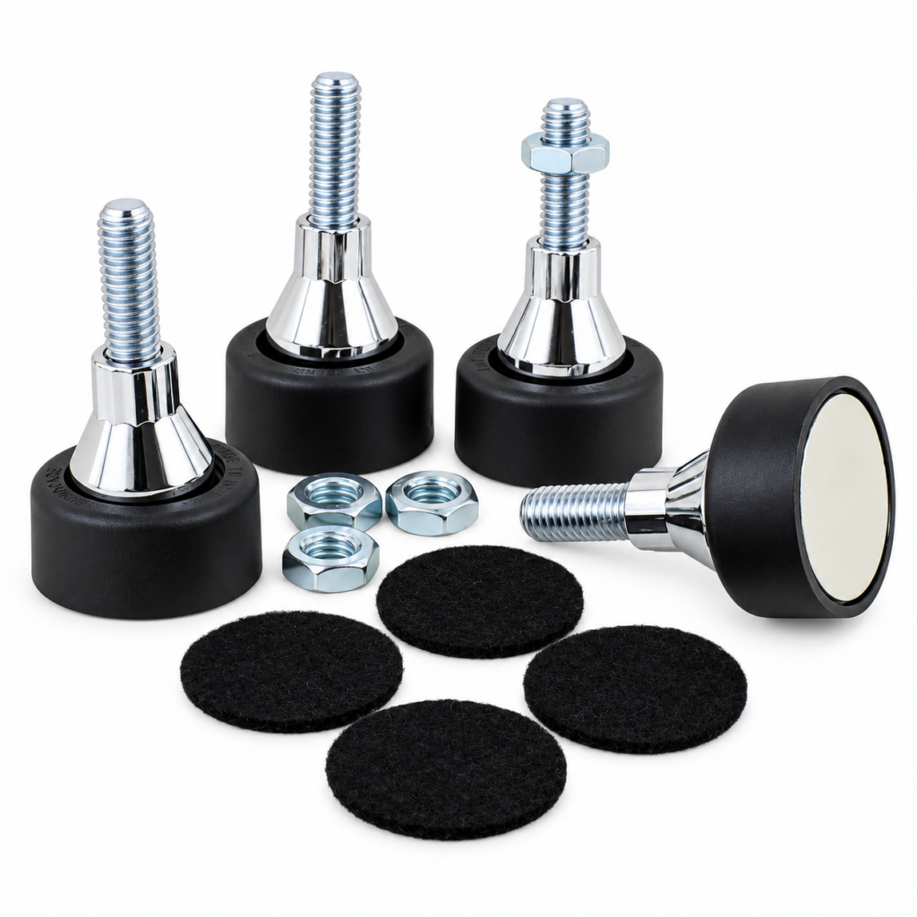 Soundcare SuperSpikes-2 | luidsprekerspikes voor ontkoppeling | geïntegreerde vloerbescherming | M6, M8, 1/4″ of 5/16″ | set 4 stuks