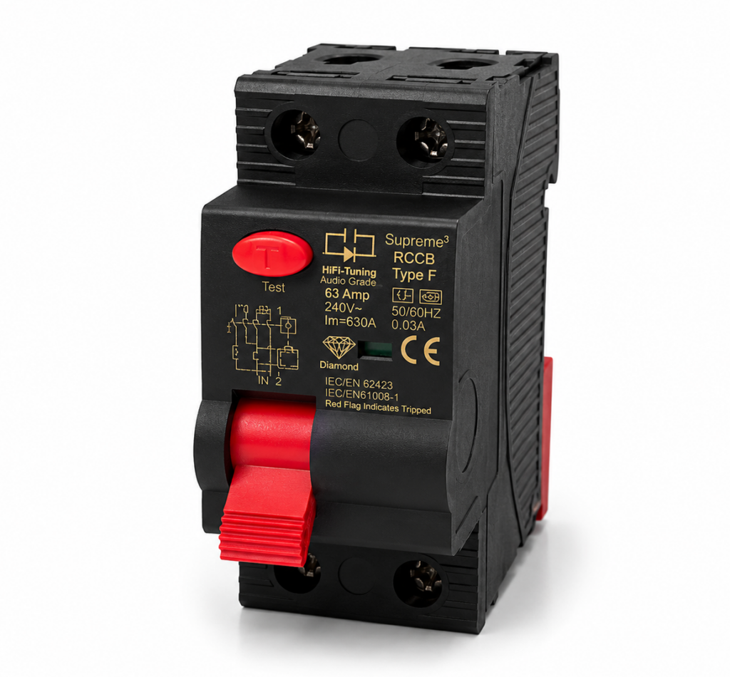 HiFi-Tuning Supreme³ RCCB Diamond Audio Grade aardlekschakelaar (DFS) voor Audiogroep