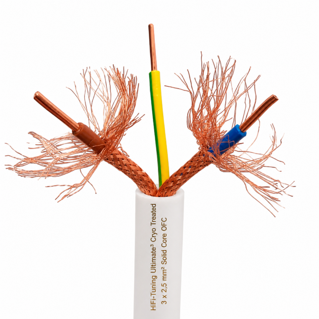 HiFi-Tuning Ultimate³ Cryo treated Audio Grade In-Wall installatiekabel solid-core 3 x 2,5mm²