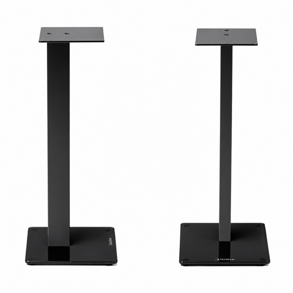 NorStone Esse Stand | luidsprekerstand 61 cm | zwart of zwart/rood | glazen voetplaten | set 2 stuks
