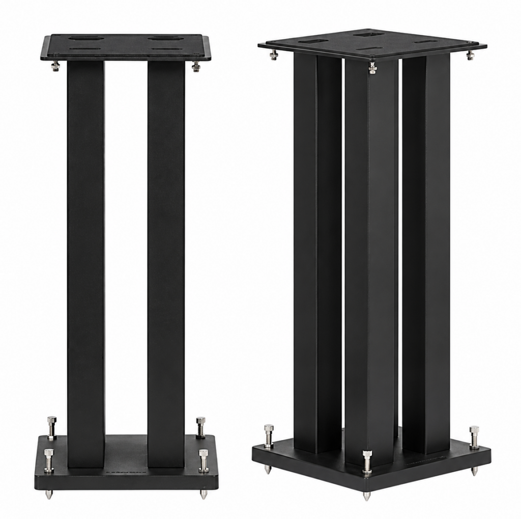 NorStone Stylum Square | luidsprekerstand 60 cm | gietijzeren voet | max. 30 kg per stand | zwart of zilver | set 2 stuks