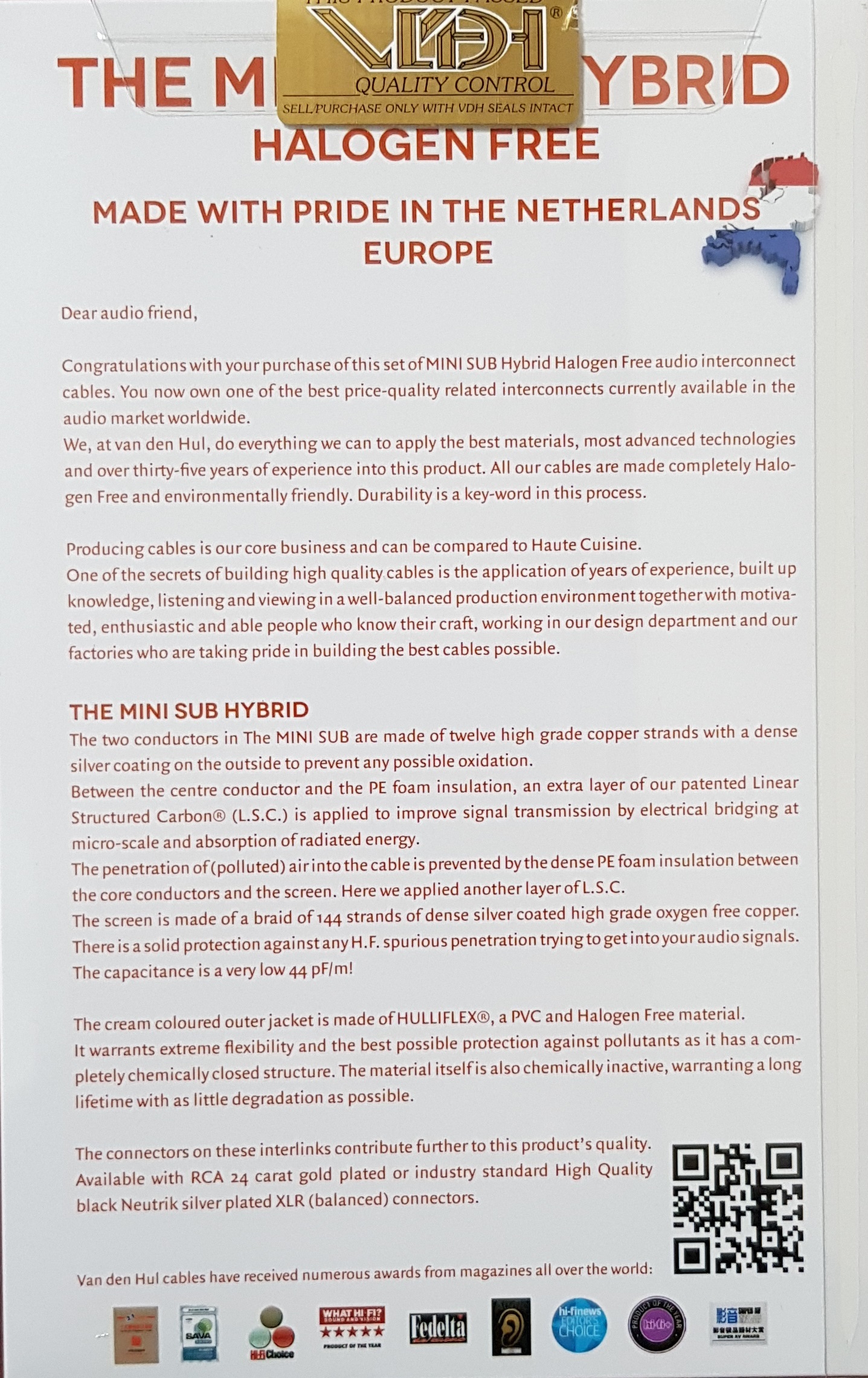 Van den Hul The MINI Sub Hybrid subwooferkabel vanaf 1,0 meter - Afbeelding 4