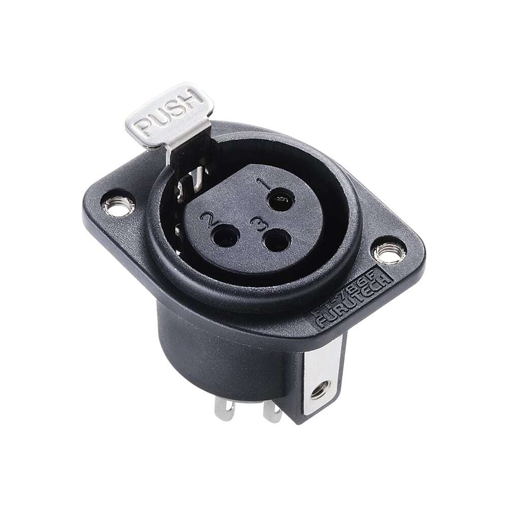 Furutech FT-786F (R) Rhodium XLR-chassisdeel female per stuk