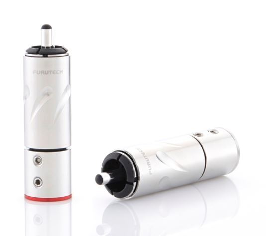 FURUTECH FT-111 (R) Rhodium plated 24k RCA Ø10,0mm RCA connector tot Ø10mm per set 4 stuks
