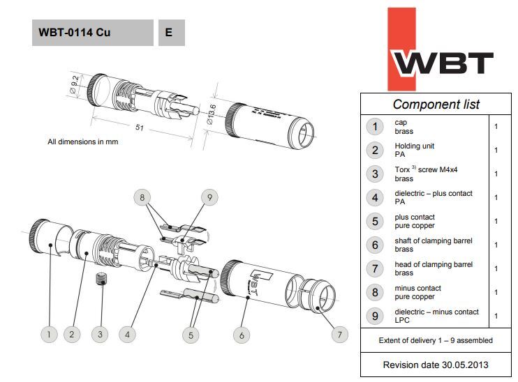 WBT-0114 AG (zilver) Nextgen RCA-connector tot Ø9mm per 4 stuks in showcase - Afbeelding 3