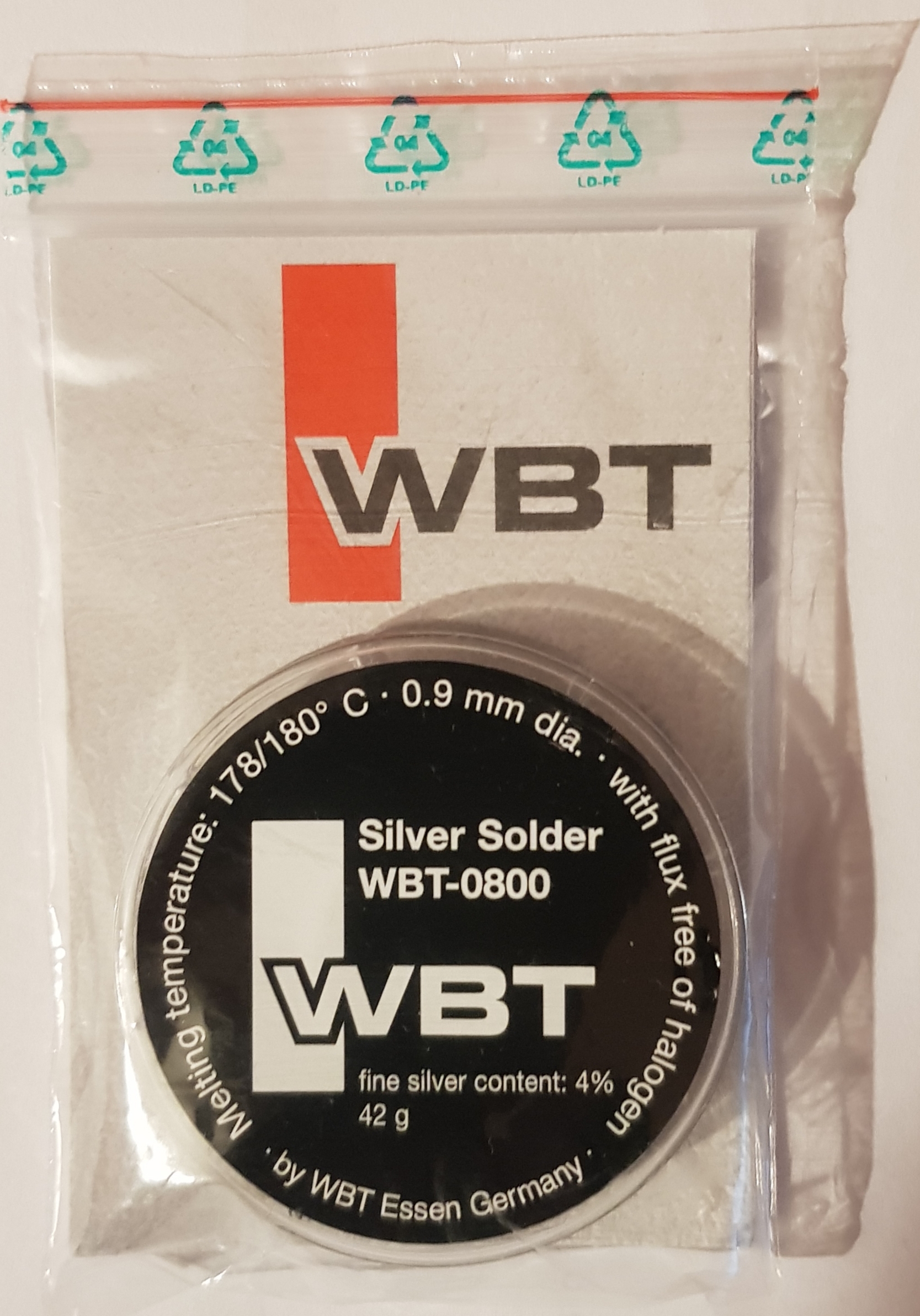 WBT-0800 Zilver soldeertin loodhoudend 0,9 mm spoel 42 gram - Afbeelding 3