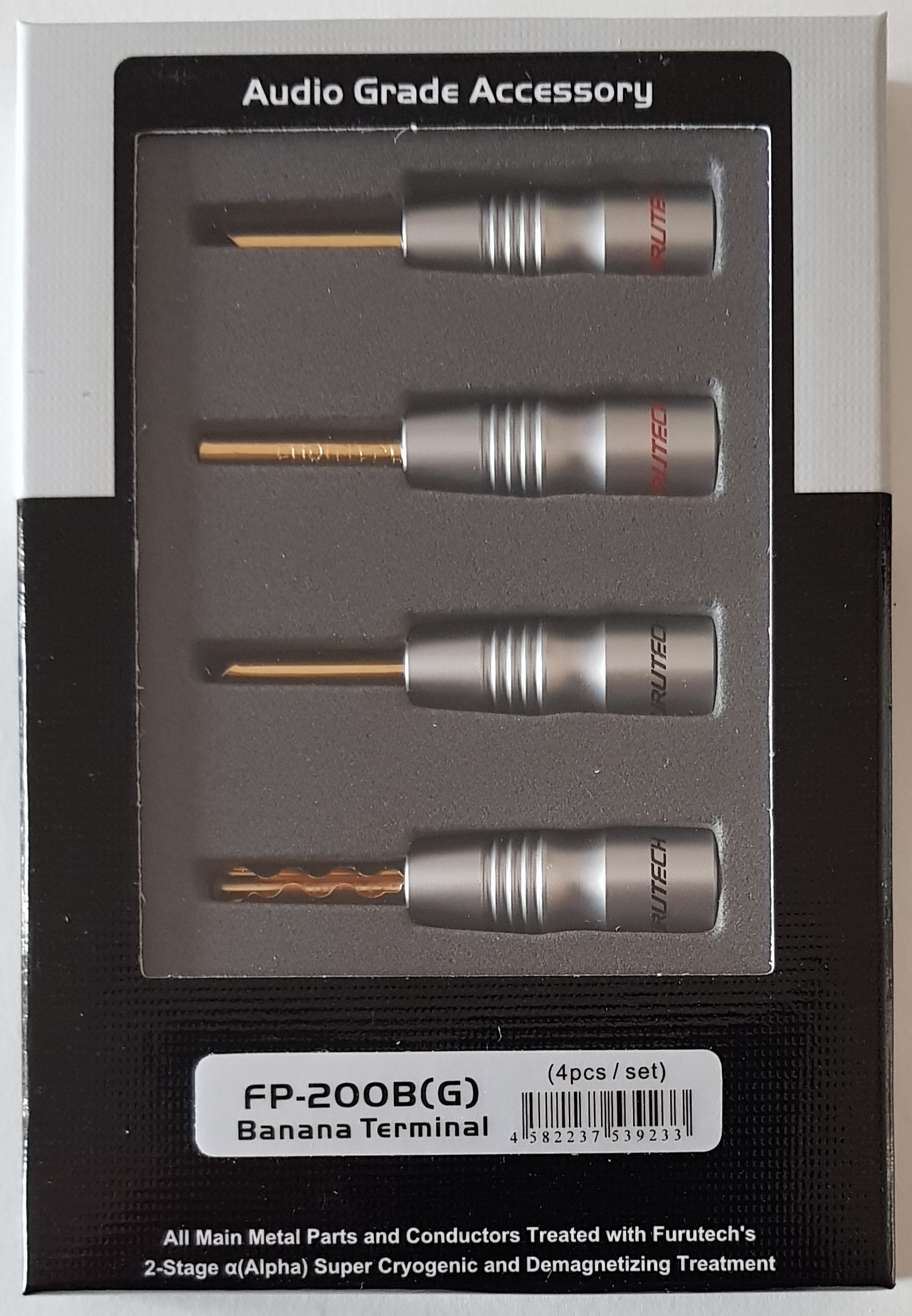 Furutech FP-200B (G) Gold banaanplug schroefmontage tot Ø5mm per set 4 stuks - Afbeelding 3