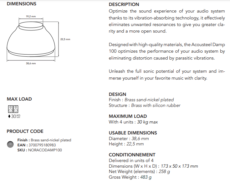 NorStone Acoustic Damp 100 trillingsabsorberende demper tot 30 kg 38,6 mm x 22,5 mm per set 4 stuks - Afbeelding 7