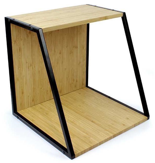 NorStone Vinyl LP Case zwart metaal met bamboo 345 x 345 x 330 mm (W x H x D) per stuk