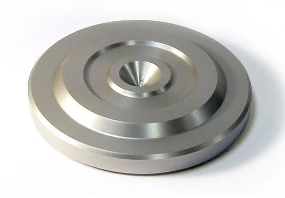 Cold Ray Spike protector 1 LARGE high end onderlegringen voor betere resonantiecontrole 64 mm x 10 mm uitgevoerd in zilver per set 4 stuks