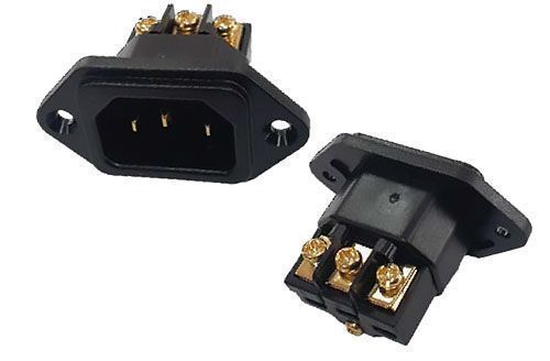 ETI Research Legato Serie - Chassisdeel IEC C14 verguld koper Male per stuk