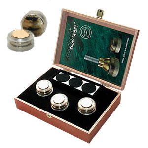 Soundcare SuperSpike High-End zelfplakkende ontkoppelaars voor audiocomponenten of luidsprekers in goud/polycarbonaat per 3 stuks - Afbeelding 3