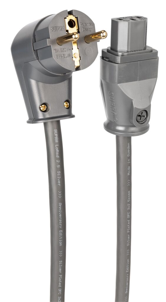 Supra LoRad 2.5 SPC afgeschermde voedingskabel 3 x 2,5 mm2 AWG 13 verzilverd koper als IEC C13-10A of C19-16A vanaf 1,0 meter