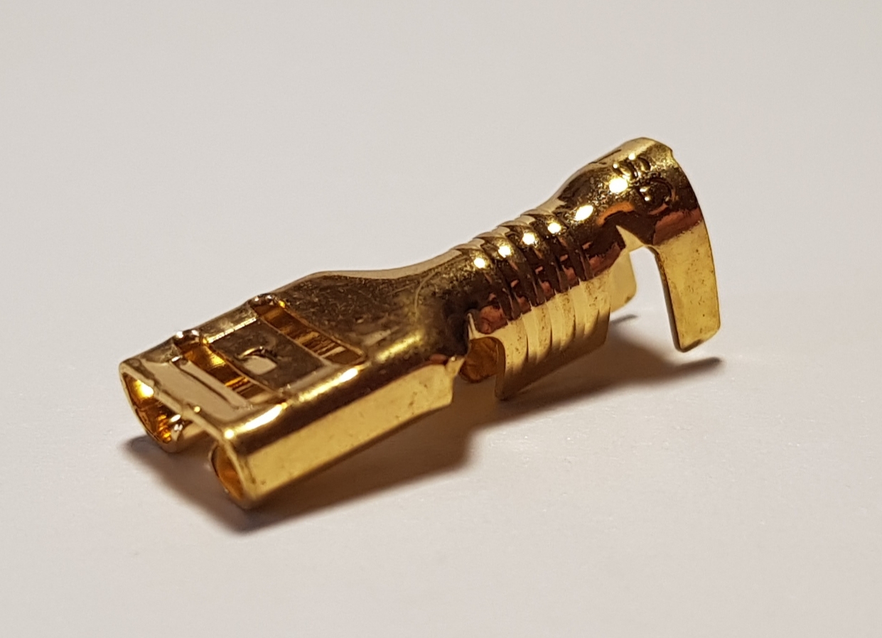 WBT 0655 Platte opsteek kabelschoen verguld koper 6,3mm per 4 stuks - Afbeelding 3