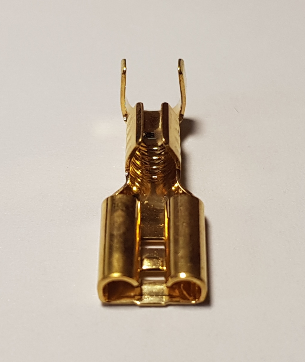 WBT 0655 Platte opsteek kabelschoen verguld koper 6,3mm per 4 stuks - Afbeelding 4