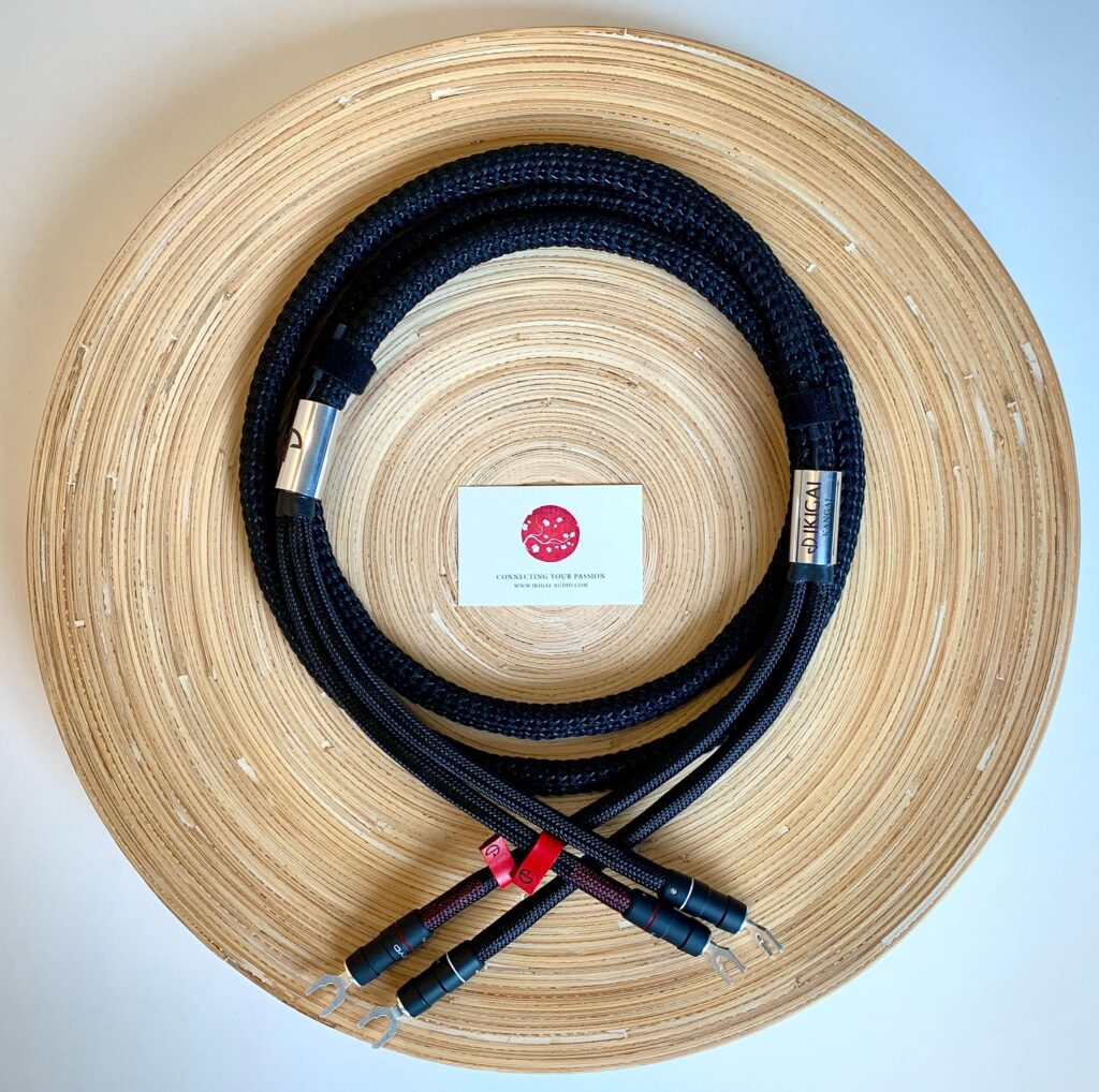 IKIGAI Audio KANGAI luidsprekerkabel puur zilveren 5N en 24-karaats gouden monokristal geleiders stereoset 2 stuks vanaf 2,0 meter