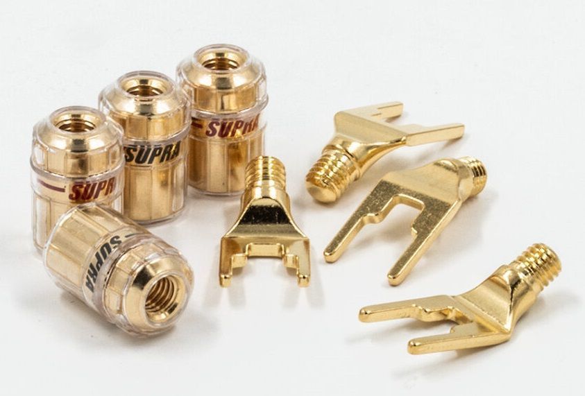 Supra CombiCon M6 Spades + body gold-plated tot 6 mm² schroefmontage per set 4 stuks