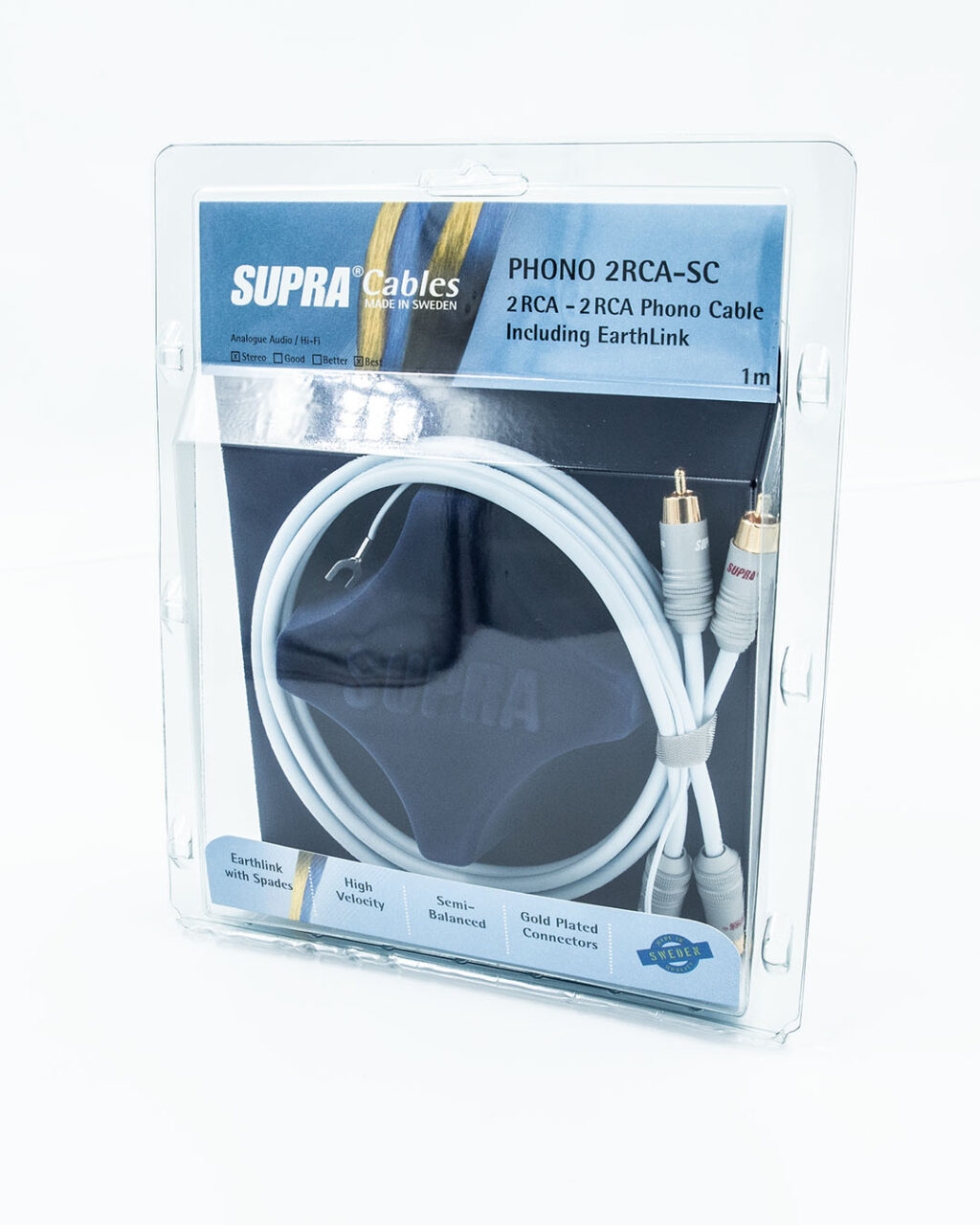 Supra PHONO 2RCA-SC phono-kabel 2x3x0,24mm2 AWG 23 met 6SC vergulde 24K connectoren vanaf 1,0 meter - Afbeelding 6