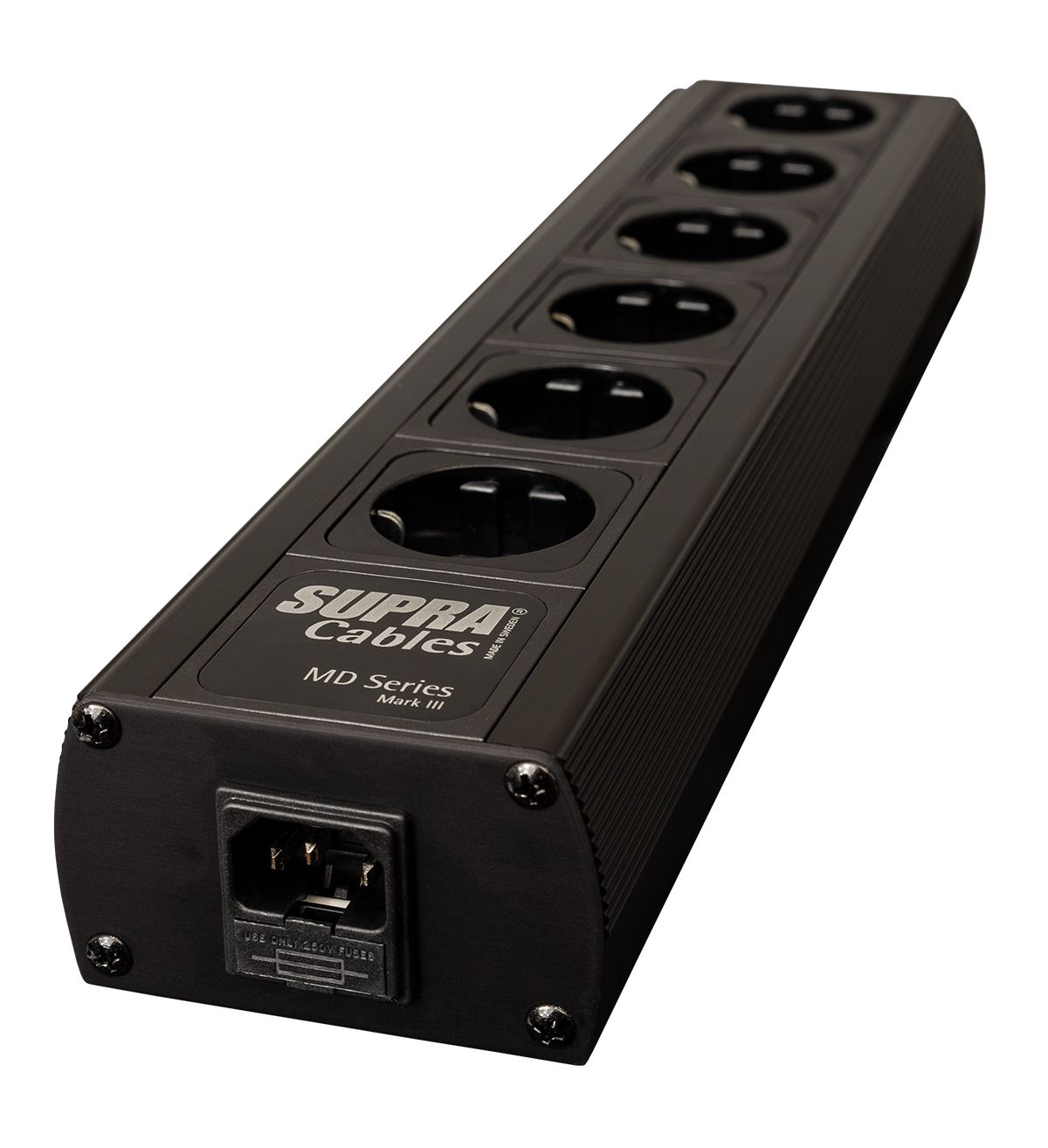 Supra MD 06 EU SPC Black afgeschermd stekkerblok met Non-Intrusive Filtering (NIF) en verzilverde OFC interne bedrading 6 x schuko met C13 - 10A aansluiting - Afbeelding 2