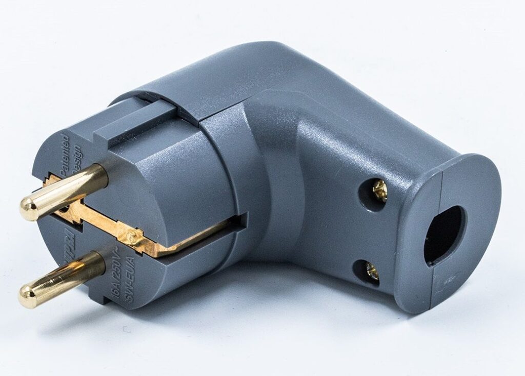 Supra SW-EU/A Male 24K Gold-plated OFC - schuko haakse netstekker 10A  tot Ø11,5mm AWG 11