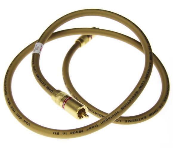 Van den Hul The MC Digi-coupler 75 Ohm digitale RCA coaxiale interconnect single vanaf 0,8 meter