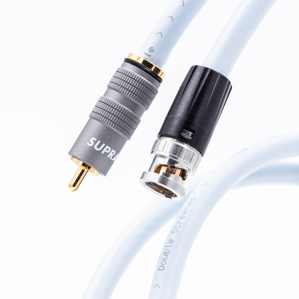 Supra Trico S/PDIF - 75 Ohm digitale 1RCA naar 1BNC coaxiale interconnect verzilverd OFC koperen geleiders single vanaf 1,0 meter